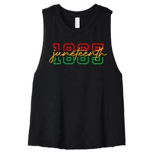 1865 Juneteenth Celebrate African American Freedom Day Women's Racerback Cropped Tank