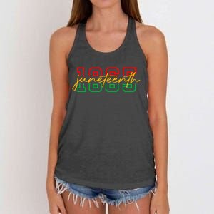 1865 Juneteenth Celebrate African American Freedom Day Women's Knotted Racerback Tank