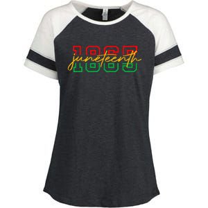 1865 Juneteenth Celebrate African American Freedom Day Enza Ladies Jersey Colorblock Tee