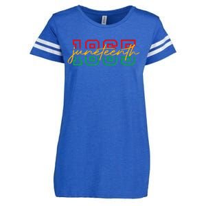 1865 Juneteenth Celebrate African American Freedom Day Enza Ladies Jersey Football T-Shirt