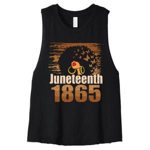 1865 Juneteenth Celebrate African American Freedom Day Women's Racerback Cropped Tank