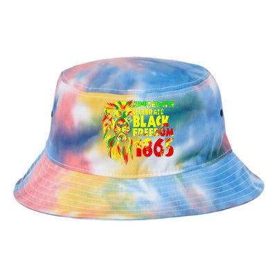 1865 Juneteenth flag with Emancipation Day is great Tie Dye Newport Bucket Hat