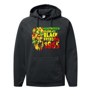 1865 Juneteenth flag with Emancipation Day is great Performance Fleece Hoodie