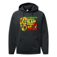 1865 Juneteenth flag with Emancipation Day is great Performance Fleece Hoodie