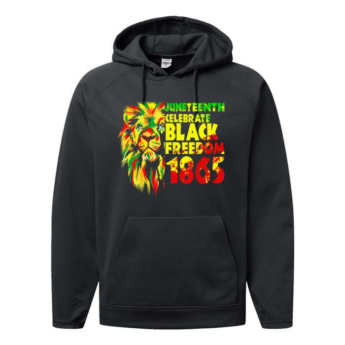 1865 Juneteenth flag with Emancipation Day is great Performance Fleece Hoodie