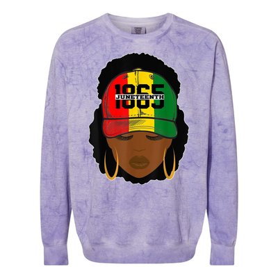 1865 Juneteenth Female Black History Month Colorblast Crewneck Sweatshirt