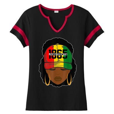 1865 Juneteenth Female Black History Month Ladies Halftime Notch Neck Tee