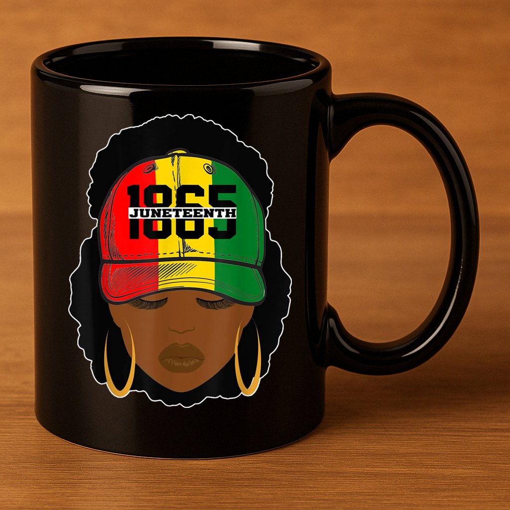 1865 Juneteenth Female Black History Month 11oz C Handle Ceramic Mug