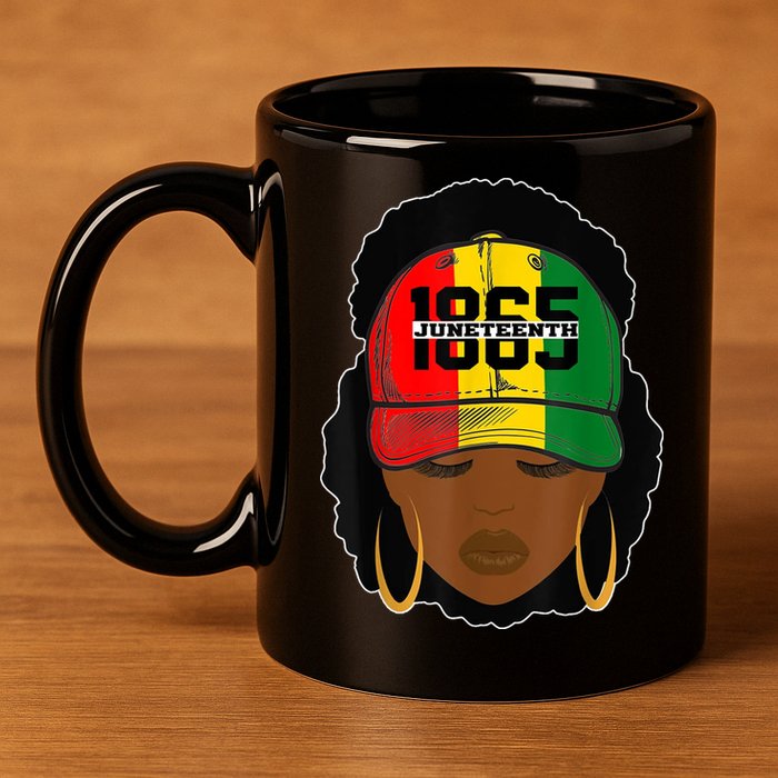 1865 Juneteenth Female Black History Month 11oz C Handle Ceramic Mug
