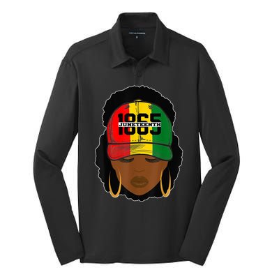 1865 Juneteenth Female Black History Month Silk Touch Performance Long Sleeve Polo