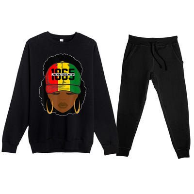 1865 Juneteenth Female Black History Month Premium Crewneck Sweatsuit Set