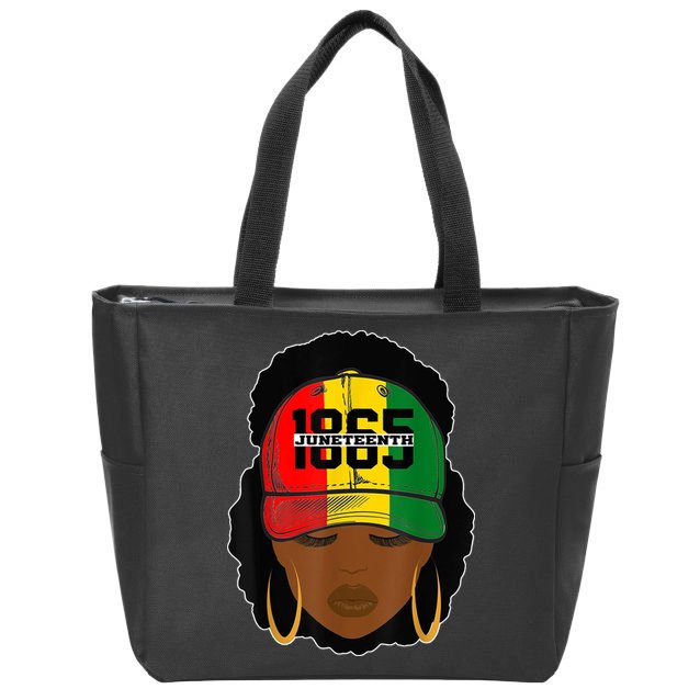 1865 Juneteenth Female Black History Month Zip Tote Bag