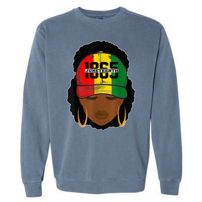 1865 Juneteenth Female Black History Month Garment-Dyed Sweatshirt