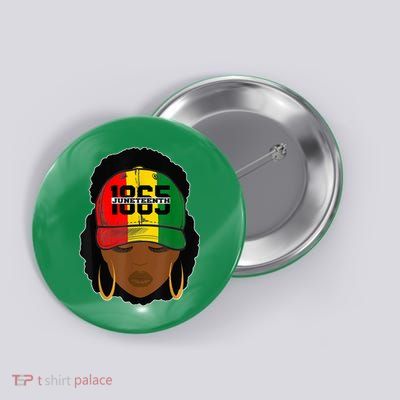 1865 Juneteenth Female Black History Month Button