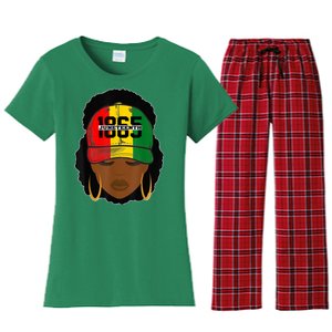 1865 Juneteenth Female Black History Month Women's Flannel Pajama Set