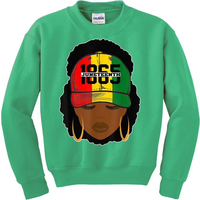 1865 Juneteenth Female Black History Month Kids Sweatshirt