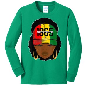 1865 Juneteenth Female Black History Month Kids Long Sleeve Shirt