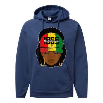 1865 Juneteenth Female Black History Month Performance Fleece Hoodie