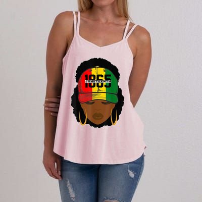 1865 Juneteenth Female Black History Month Women's Strappy Tank