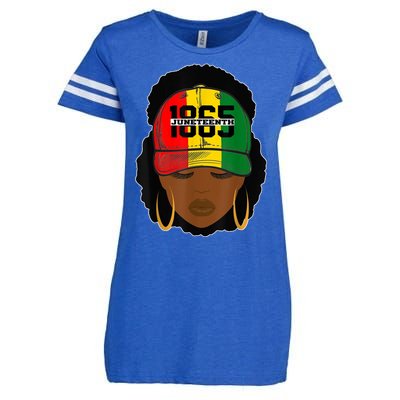 1865 Juneteenth Female Black History Month Enza Ladies Jersey Football T-Shirt