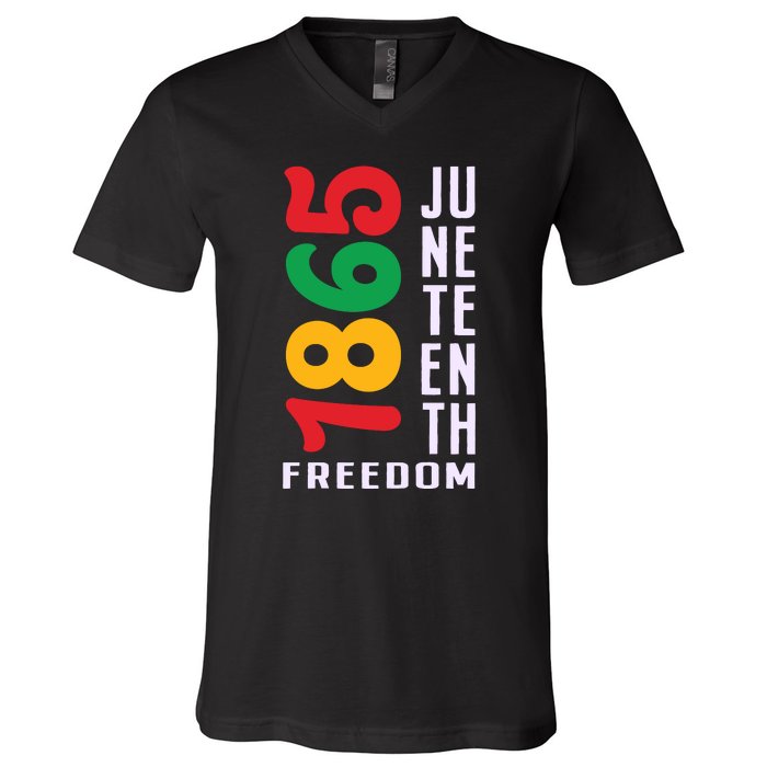 1865 Juneteenth Freedom Celebration Print V-Neck T-Shirt