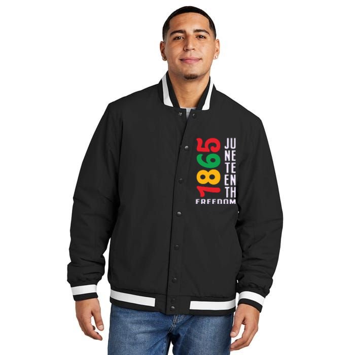 1865 Juneteenth Freedom Celebration Print Insulated Varsity Jacket