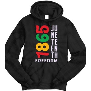 1865 Juneteenth Freedom Celebration Print Tie Dye Hoodie