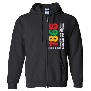 1865 Juneteenth Freedom Celebration Print Full Zip Hoodie