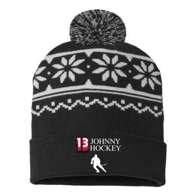 13 Johnny Hockey Cbj Artillery USA-Made Snowflake Beanie