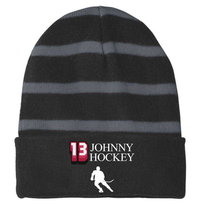 13 Johnny Hockey Cbj Artillery Striped Beanie with Solid Band