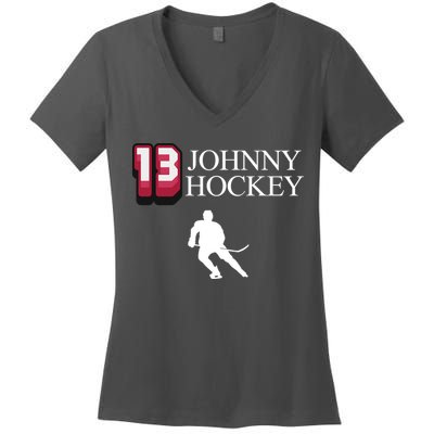 13 Johnny Hockey Cbj Artillery Women's V-Neck T-Shirt