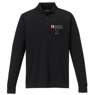 13 Johnny Hockey Cbj Artillery Performance Long Sleeve Polo