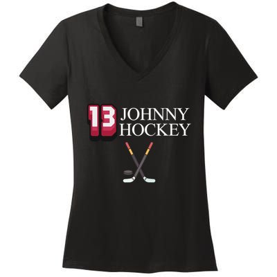 13 Johnny Hockey Cbj Artillery Women's V-Neck T-Shirt