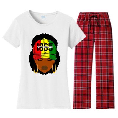 1865 Juneteenth Hat Women Independence Day Freedom Day Women's Flannel Pajama Set