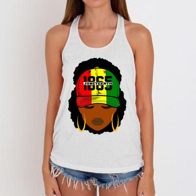 1865 Juneteenth Hat Women Independence Day Freedom Day Women's Knotted Racerback Tank