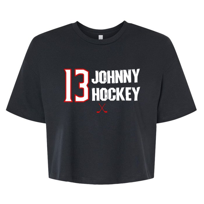 13 Johnny Hockey Cbj Artillery Bella+Canvas Jersey Crop Tee