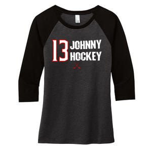 13 Johnny Hockey Cbj Artillery Women's Tri-Blend 3/4-Sleeve Raglan Shirt