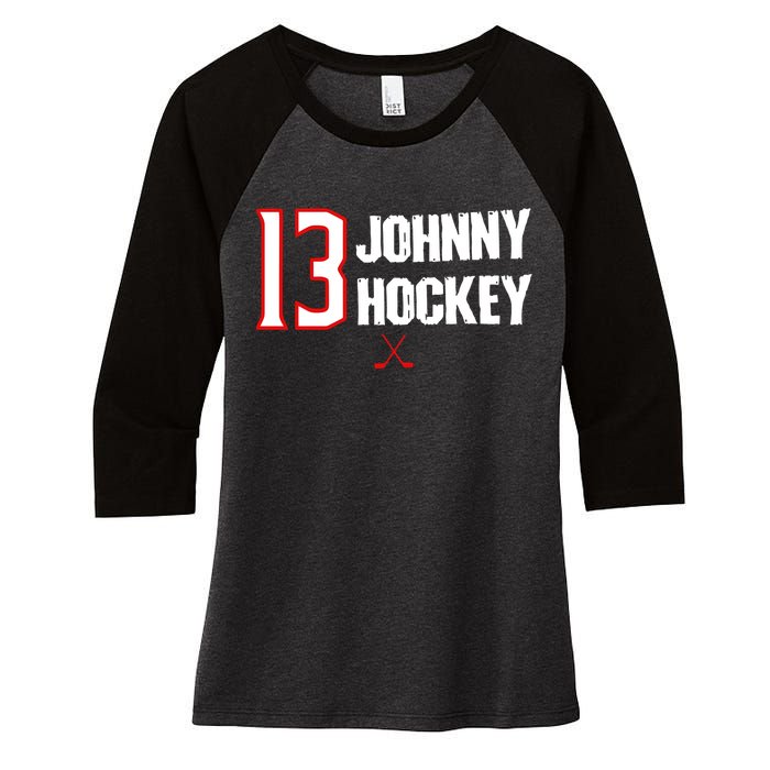 13 Johnny Hockey Cbj Artillery Women's Tri-Blend 3/4-Sleeve Raglan Shirt