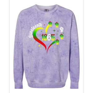 1865 Junenth Heart Hand African American Black Junenth Gift Colorblast Crewneck Sweatshirt