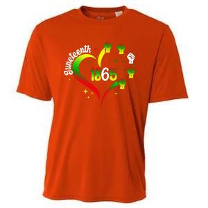 1865 Junenth Heart Hand African American Black Junenth Gift Cooling Performance Crew T-Shirt