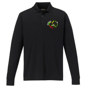 1865 Junenth Heart Hand African American Black Junenth Gift Performance Long Sleeve Polo