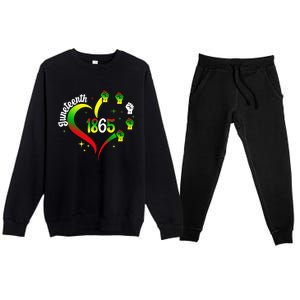 1865 Junenth Heart Hand African American Black Junenth Gift Premium Crewneck Sweatsuit Set