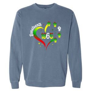 1865 Junenth Heart Hand African American Black Junenth Gift Garment-Dyed Sweatshirt