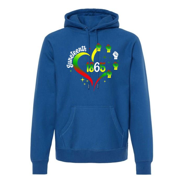 1865 Junenth Heart Hand African American Black Junenth Gift Premium Hoodie