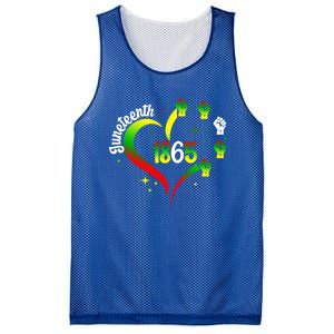 1865 Junenth Heart Hand African American Black Junenth Gift Mesh Reversible Basketball Jersey Tank