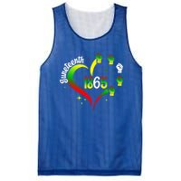 1865 Junenth Heart Hand African American Black Junenth Gift Mesh Reversible Basketball Jersey Tank