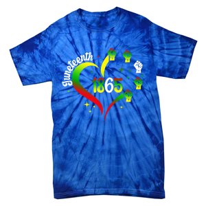 1865 Junenth Heart Hand African American Black Junenth Gift Tie-Dye T-Shirt