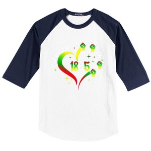 1865 Junenth Heart Hand African American Black Junenth Gift Baseball Sleeve Shirt