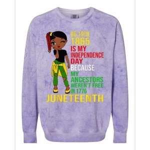 1865 Juneteenth Is My Independence Day Black Melanin Colorblast Crewneck Sweatshirt