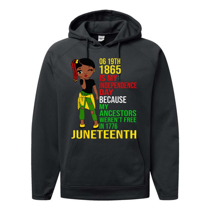 1865 Juneteenth Is My Independence Day Black Melanin Performance Fleece Hoodie